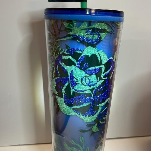 Starbucks Holiday 2022 Blue Woodland Color Changing Tumbler Cold Cup Venti 24oz - Picture 3 of 6